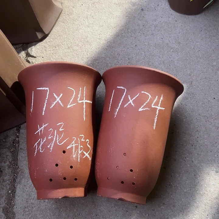 紫砂花盆宜兴紫砂花盆2只