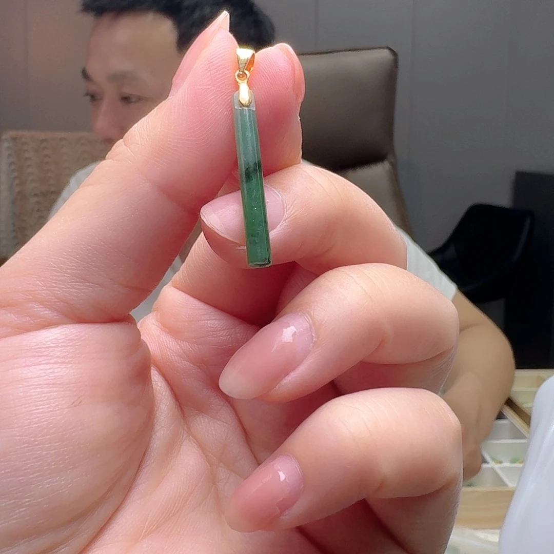 翡翠银S925镶嵌吊坠(不含链)天然