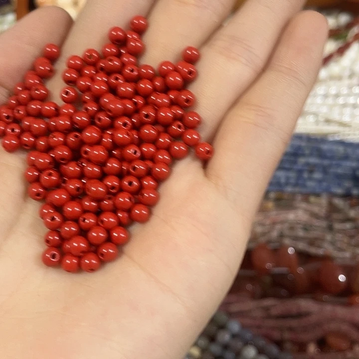 合金玛瑙/玉髓珠宝半成品150颗4mm圆珠