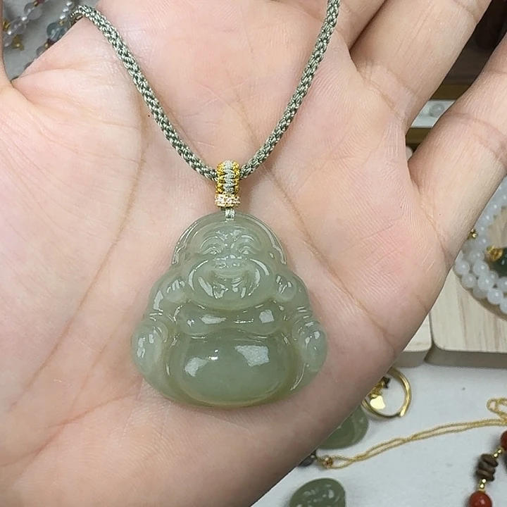和田玉（糖玉）未镶嵌颈饰和田玉晴水佛公项链吊坠