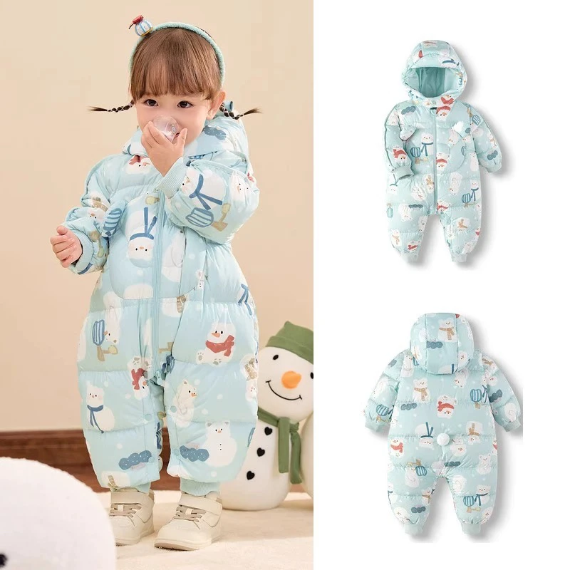 （商场同款）加厚羽绒服婴儿连体衣新生儿婴幼儿