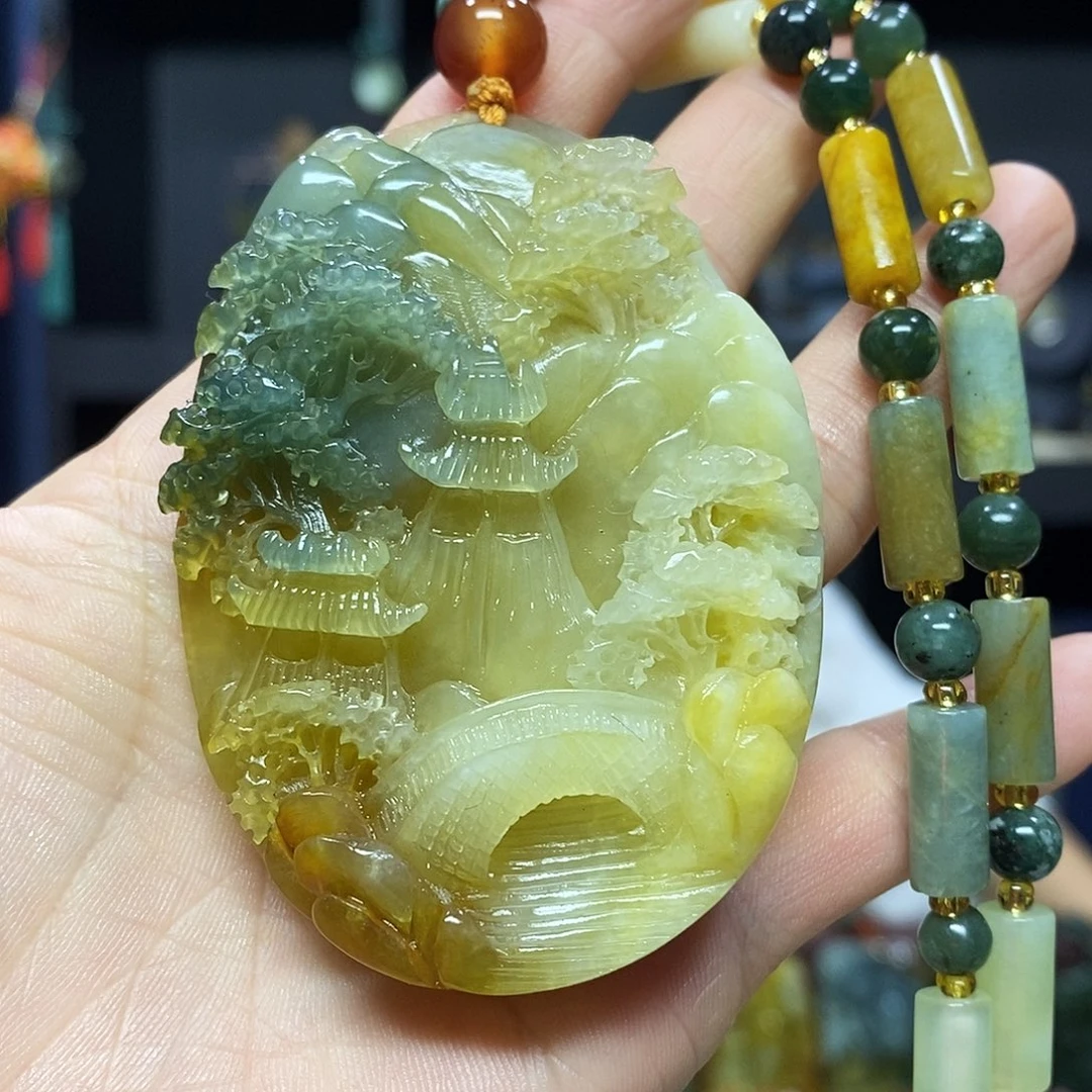 未镶嵌岫玉挂件吊坠