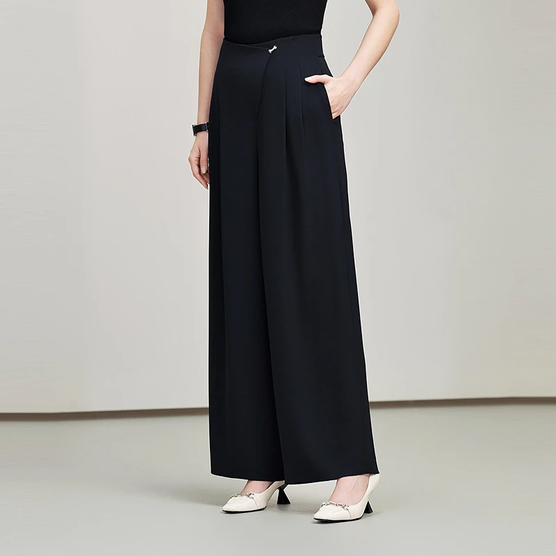 【晨粉专享价】赢智尚春季新轻奢显瘦高腰宽松阔腿加长裤女ZV02734