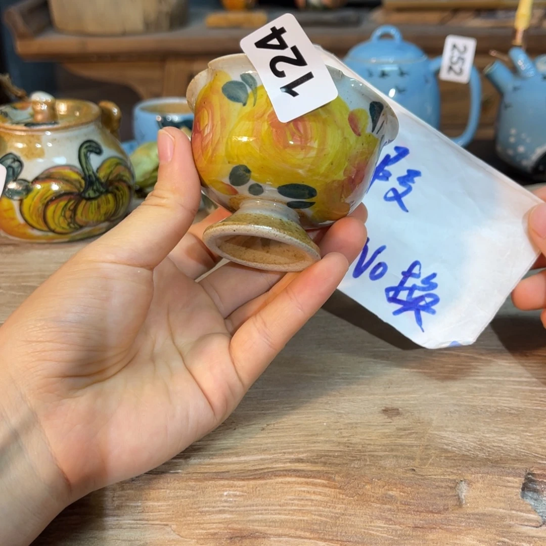 壶素浅陶瓷手工手绘