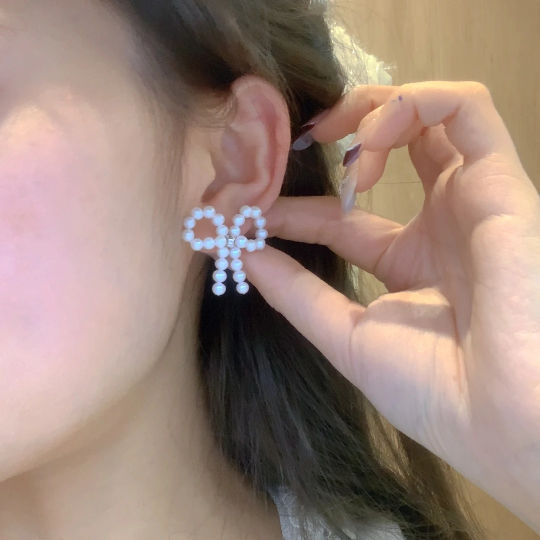 淡水珍珠耳饰银S925镶嵌