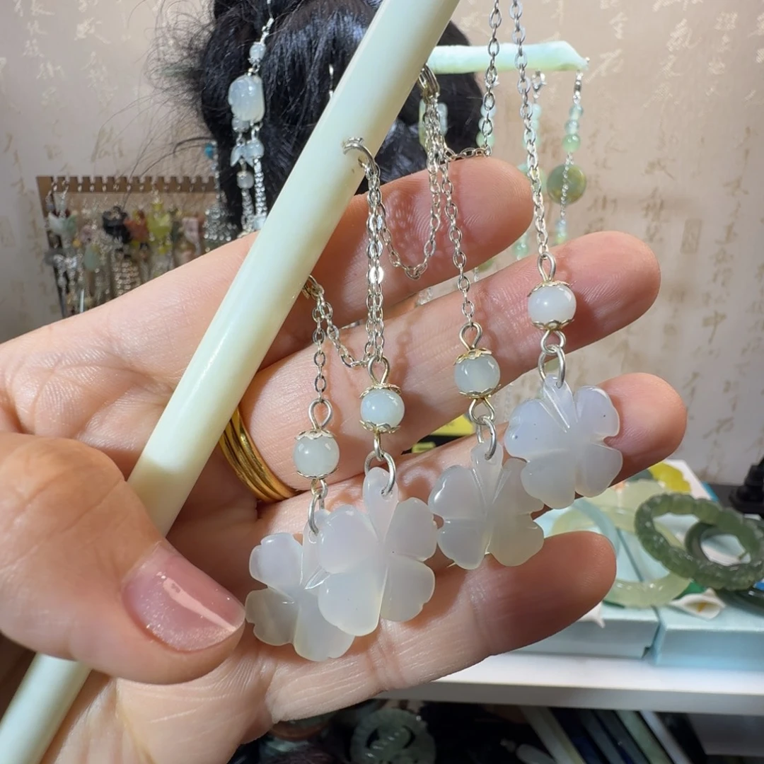 未镶嵌岫玉发簪福利款两个包邮