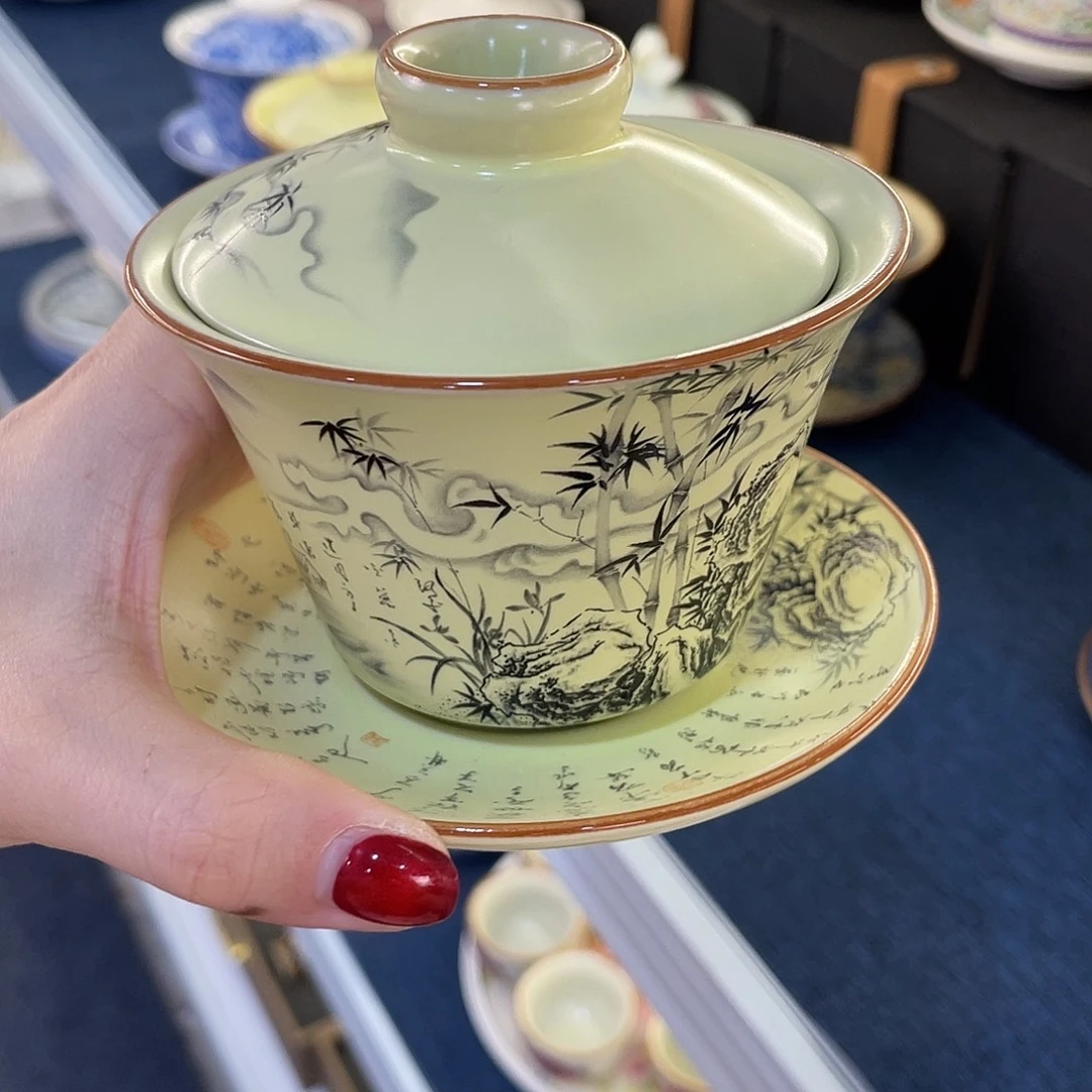 陶景德陶瓷盖碗茶具