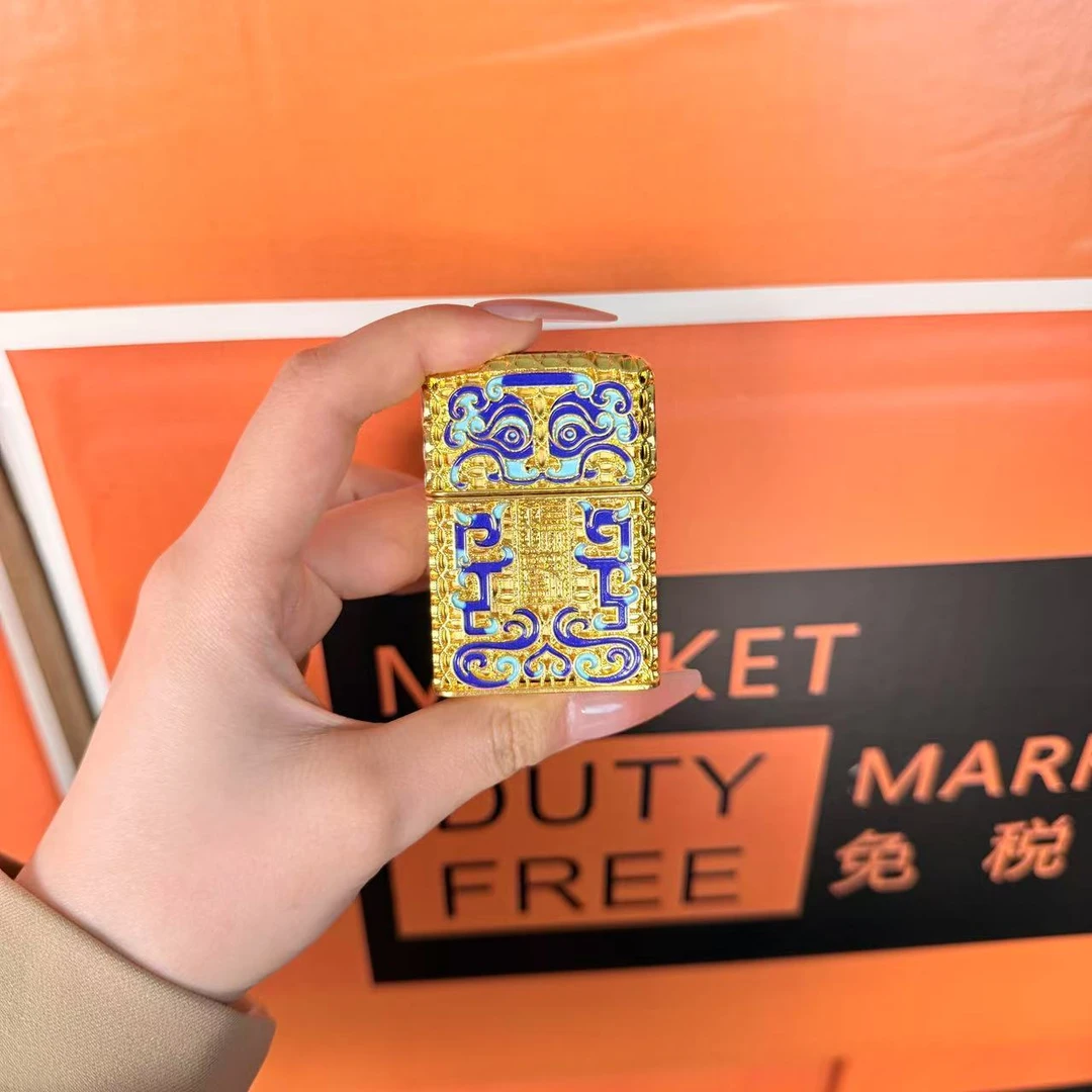 【火机总仓福利】花丝镂空珐琅盔甲祥云瑞兽防风打火机男士送礼收藏
