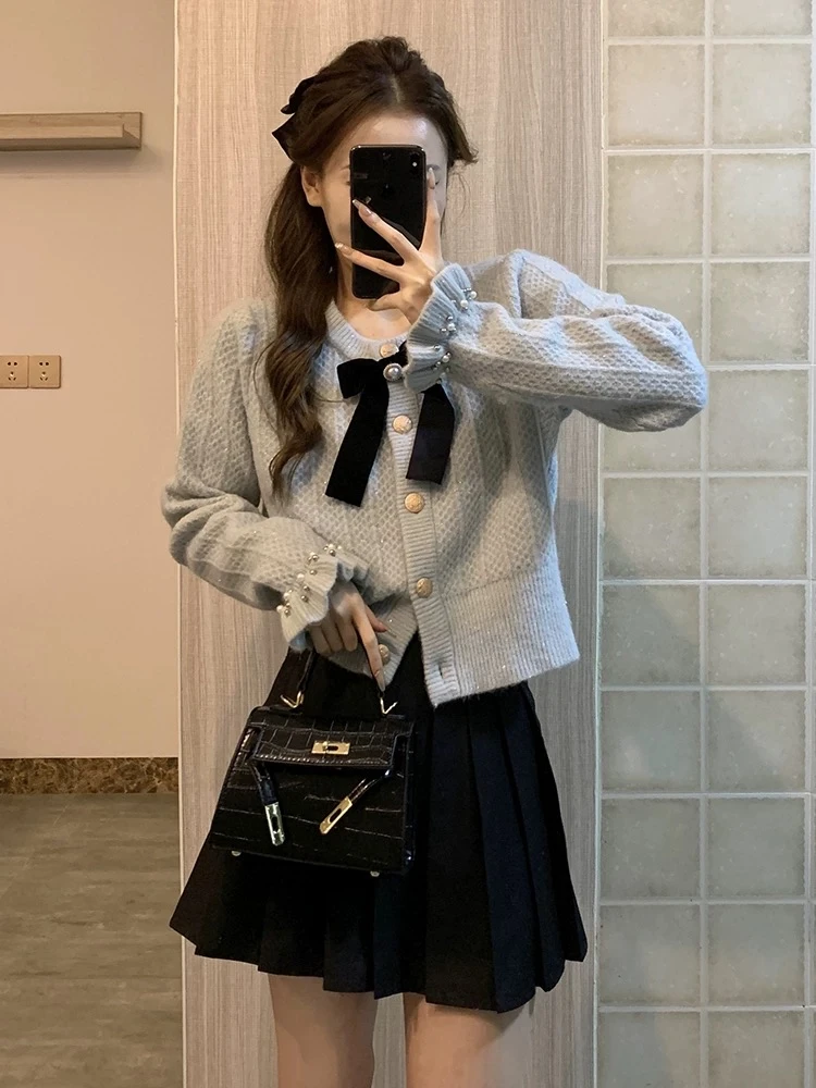 【1401-1480编码点这里】秋冬高端时尚气质开衫短款毛衣女
