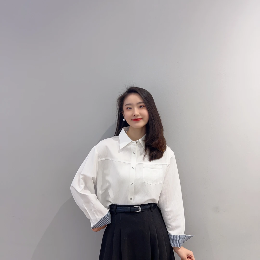 2025春装新款女装克莱因衬衫百搭可单穿可内搭长袖短款外套女5A25