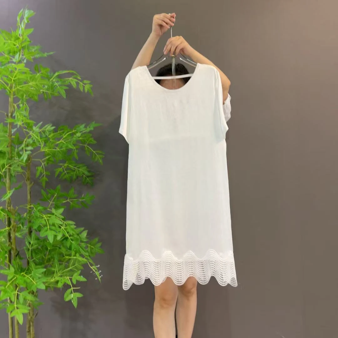 9095夏季时尚法式气质美背显瘦遮肉减龄轻奢名媛简约大码连衣裙