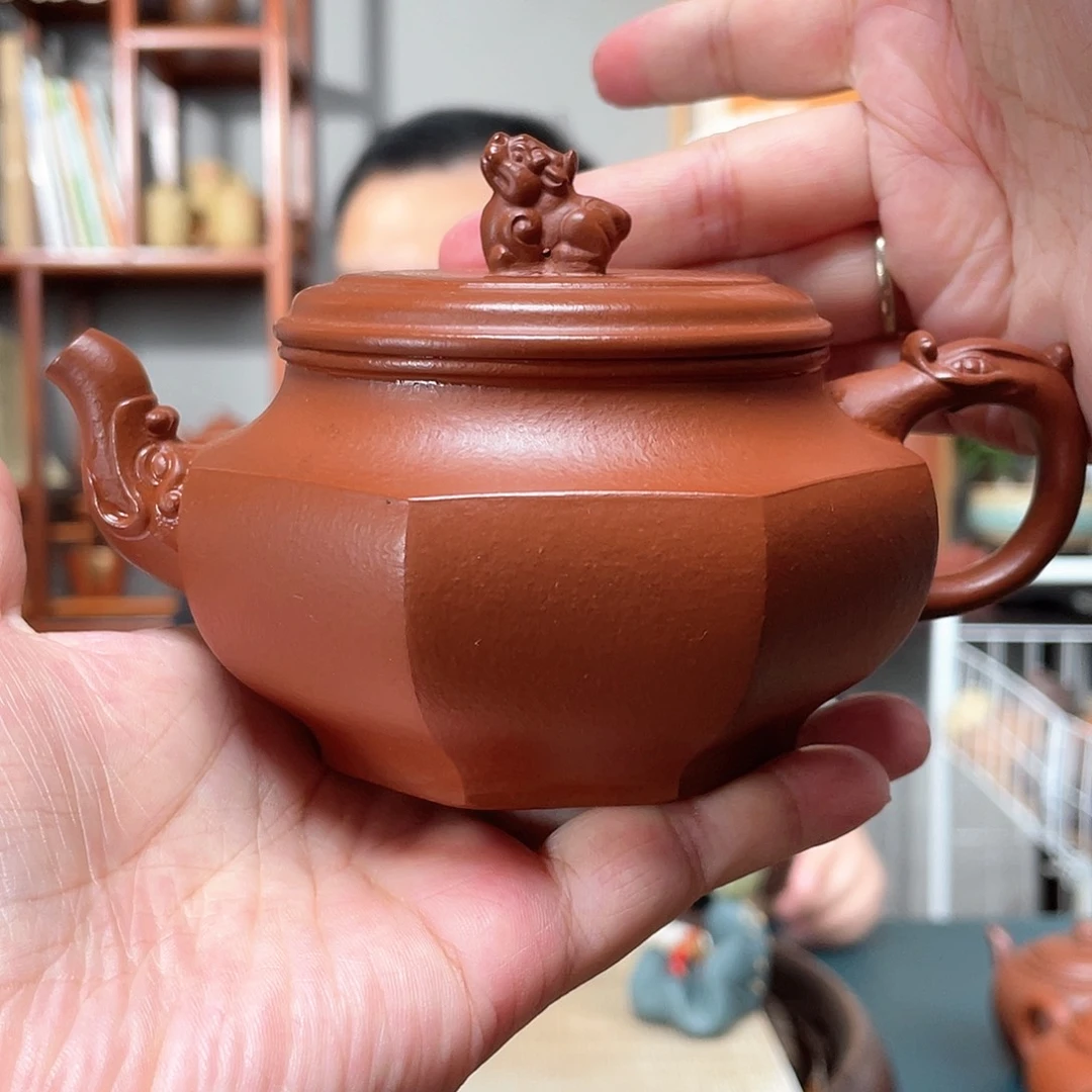 朱泥茶壶八方狮球