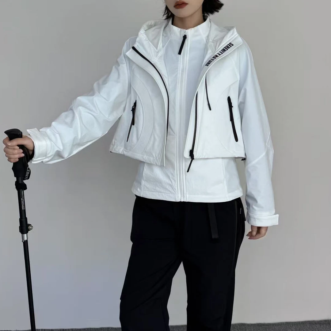 女士防水运动短款夹克防晒休闲百搭户外适用