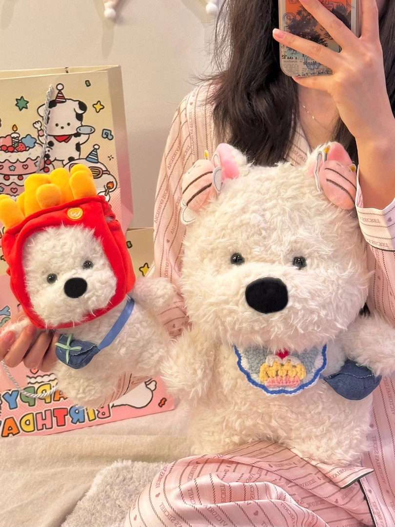 可爱背包西高地狗公仔白色小狗玩偶毛绒玩具送女友生日礼物娃娃