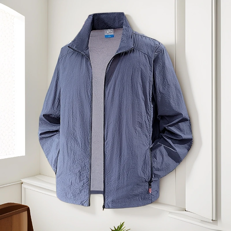 春秋款透气轻薄立领男户外防晒服适合城市户外旅行有效抵御紫外线