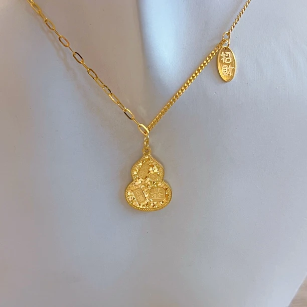 足金999碎碎冰吉言葫芦套链招财国潮福禄黄金