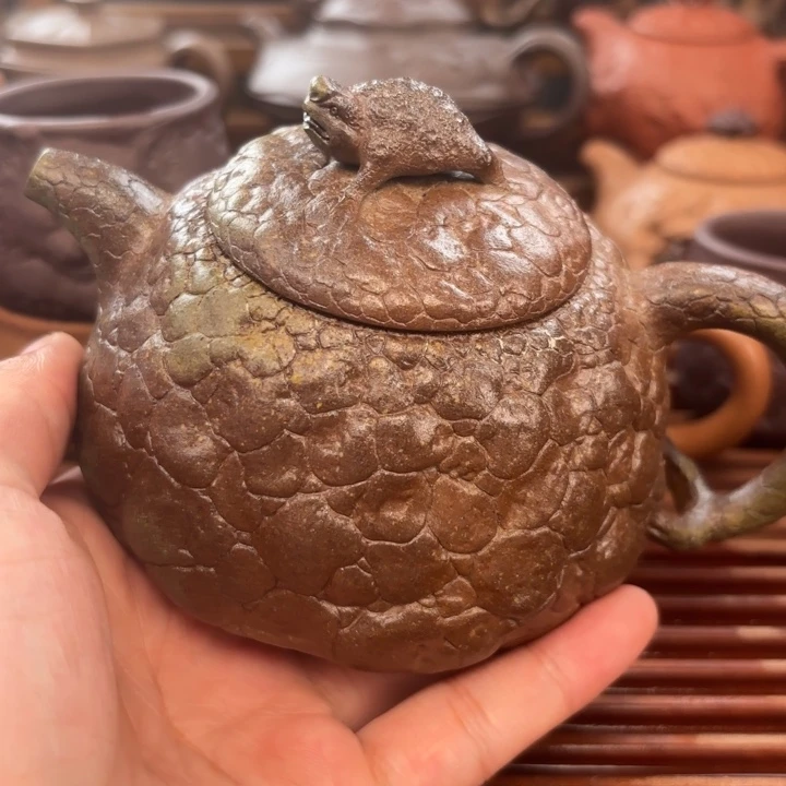 茶壶紫砂金蝉供春原矿柴烧260c