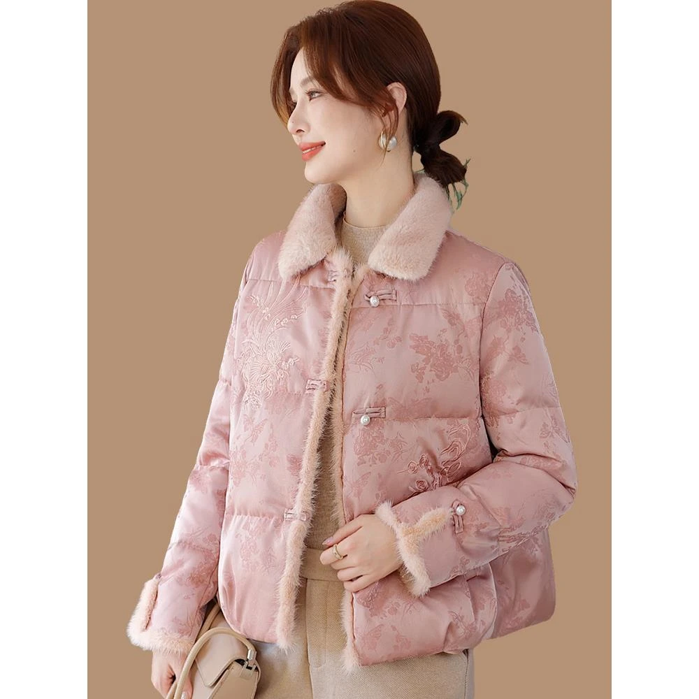 雅鹿优选新中式妈妈冬季时尚羽绒服2025新款国风中老年女秋冬保暖