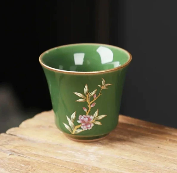 《朗绿桃花》主人杯手工