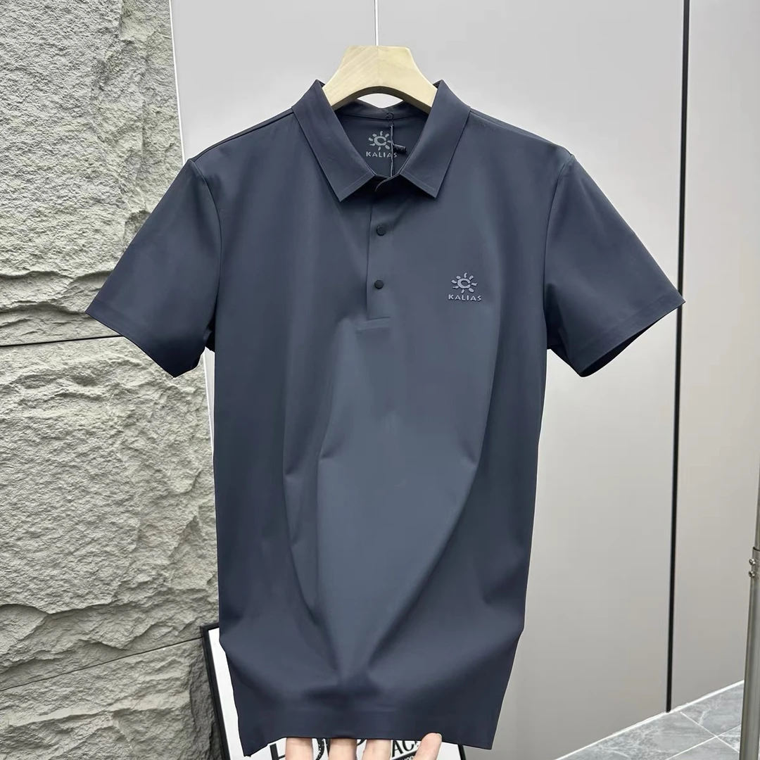 DR6677-太阳石头无痕翻领polo衫男