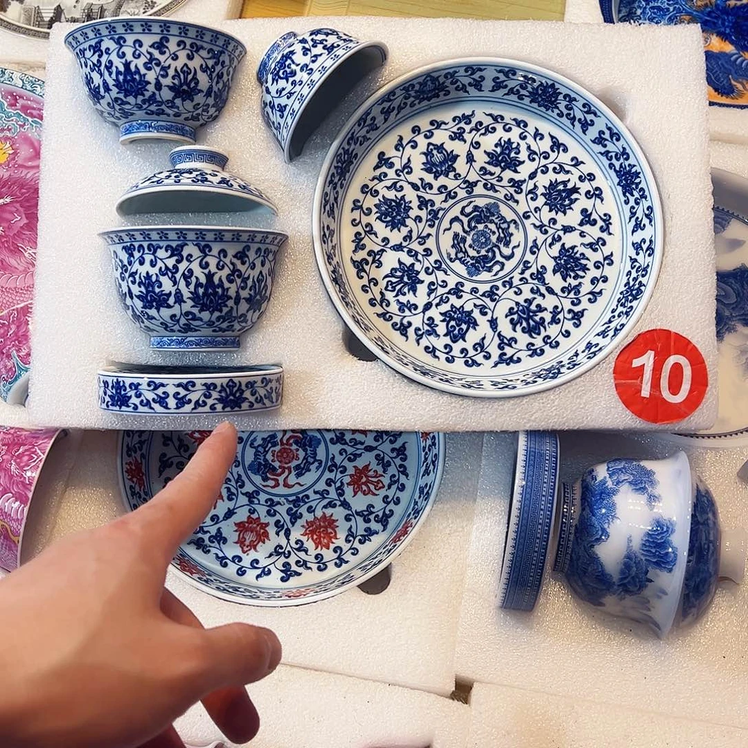 Y***W青花缠枝莲五件套