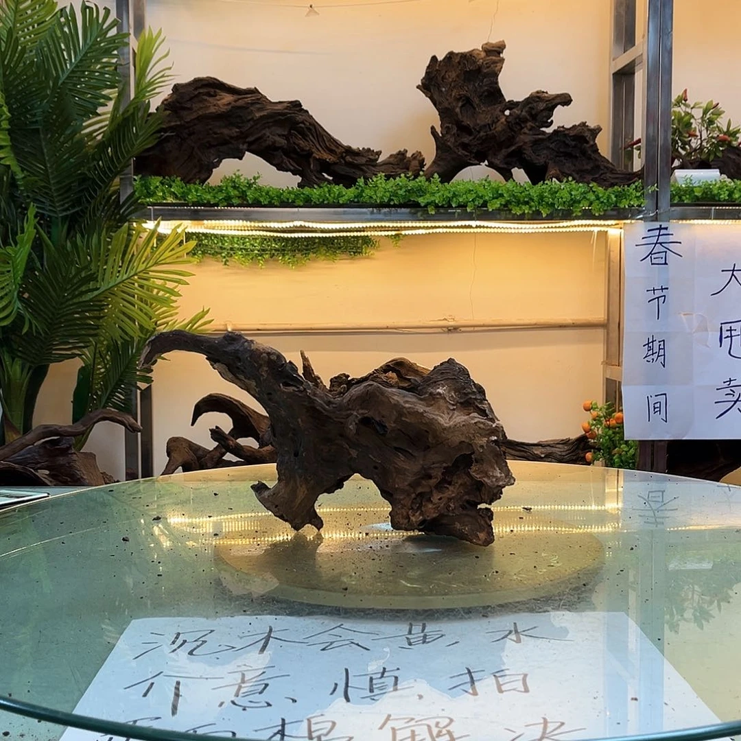 柚木隐*市沉木鱼缸造景