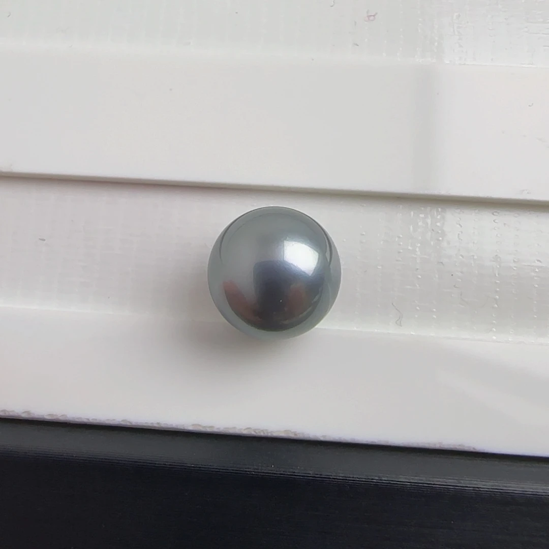 海水珍珠裸珠大溪地铂金灰裸珠11.6正圆不退不换