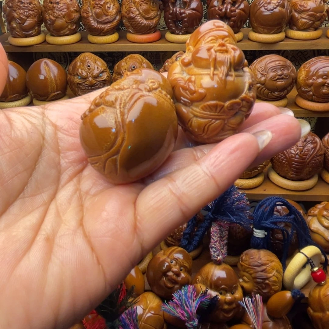 吊坠橄榄核财神弥勒小