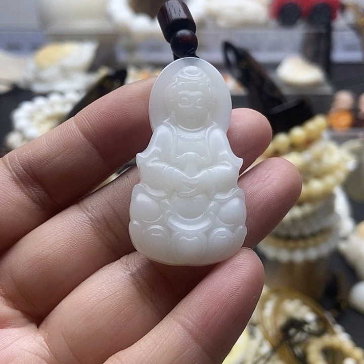 非金属贝壳贝雅轩工艺品玉化哑光观音