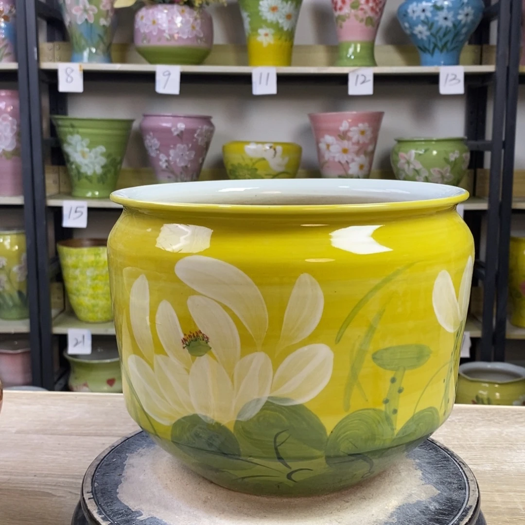 景德镇手工手绘陶瓷花盆