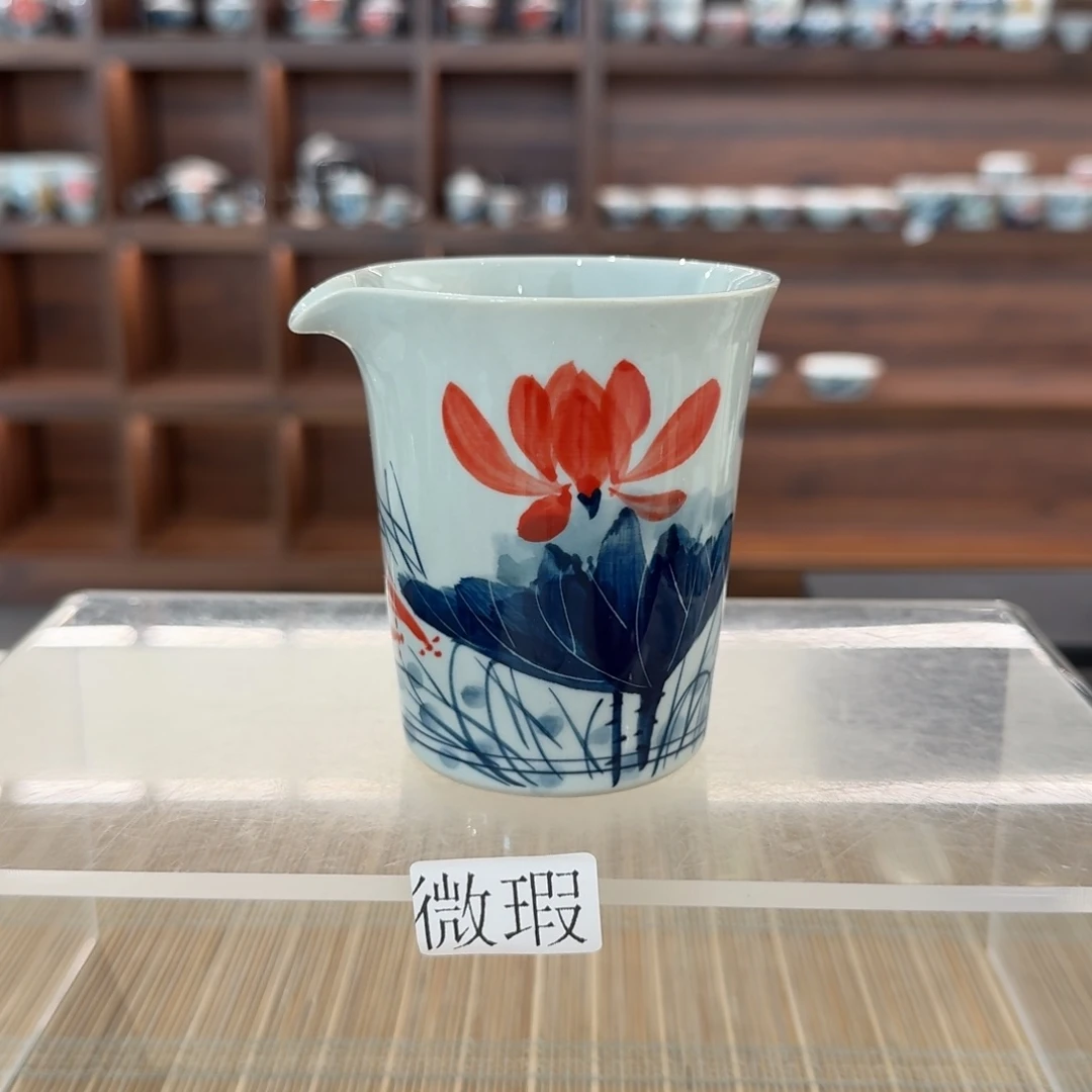 釉下手绘茶具微瑕