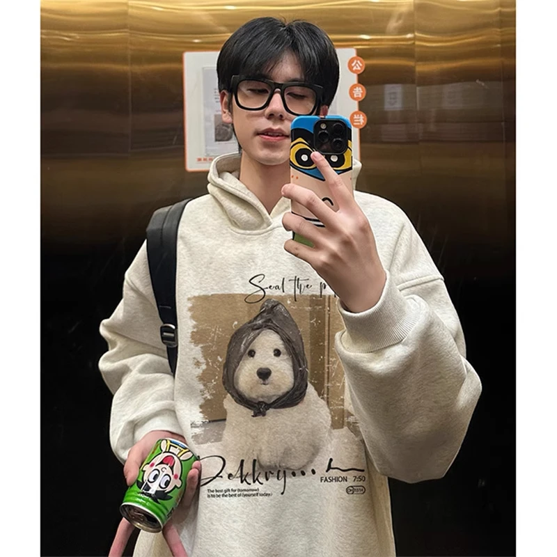 大码300斤卡通休闲创意oversize大印花连帽卫衣男女秋冬宽松上衣