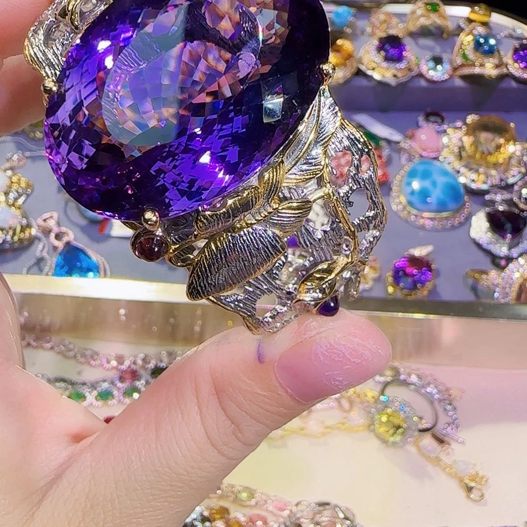 小***卜银S925镶嵌珠宝半成品水晶