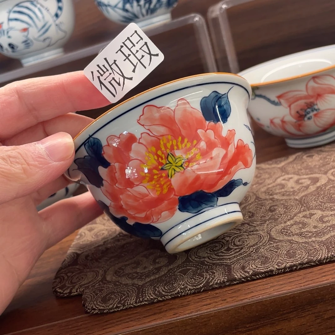 釉下手绘茶具微瑕