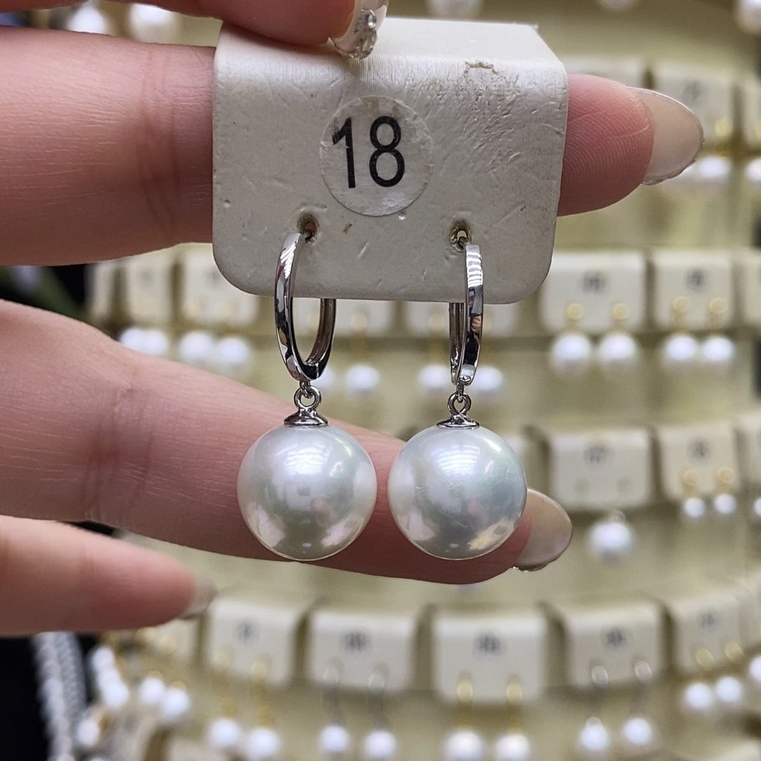 淡水珍珠耳饰银S925镶嵌