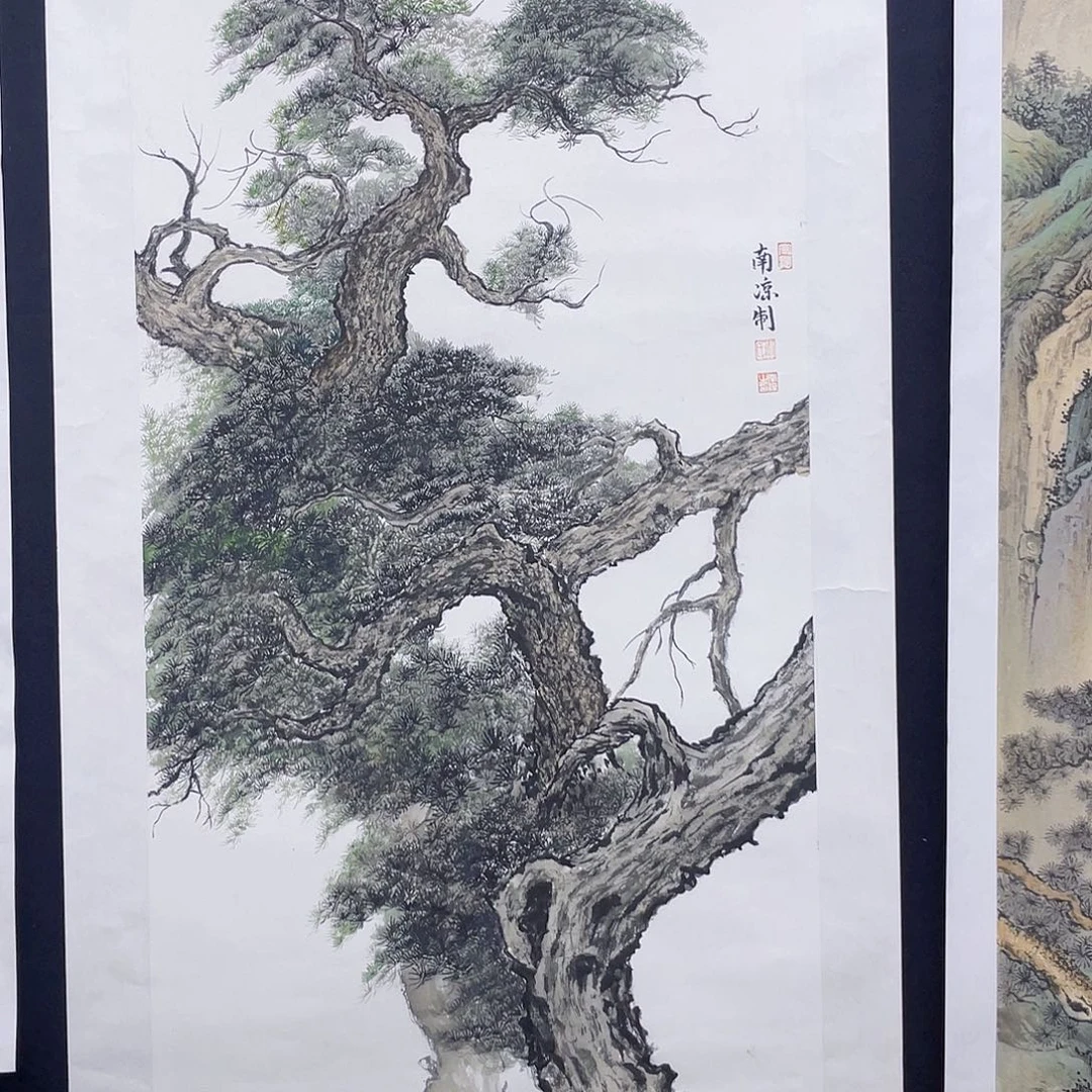 国画手绘国画，精品古松