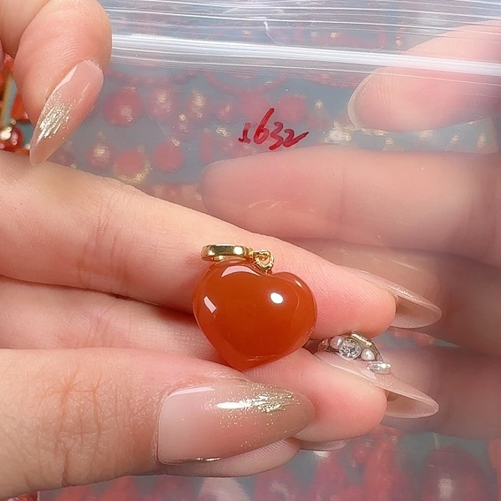 南红玛瑙银S925镶嵌吊坠