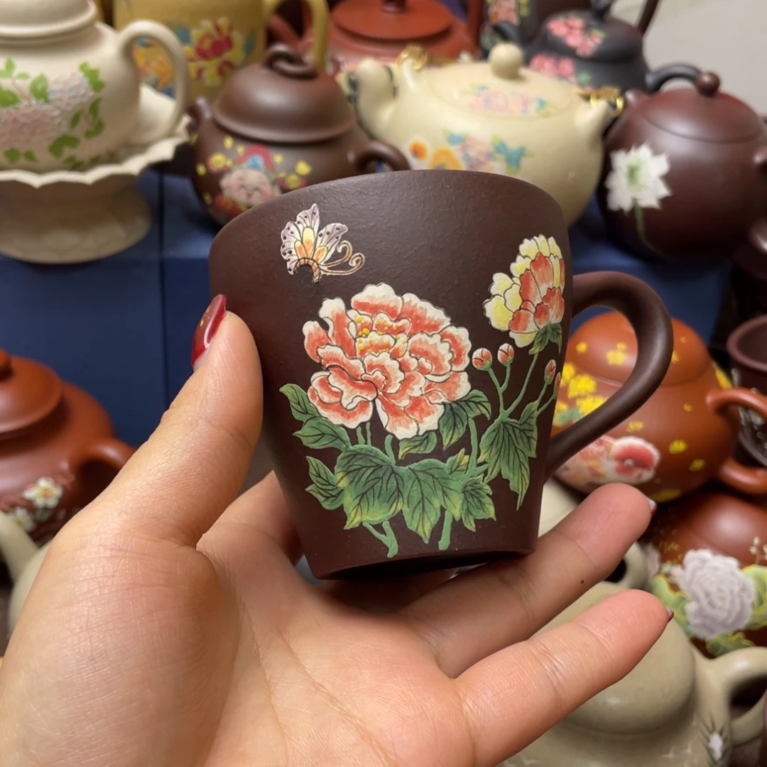 红泥茶杯紫砂主人杯180cc