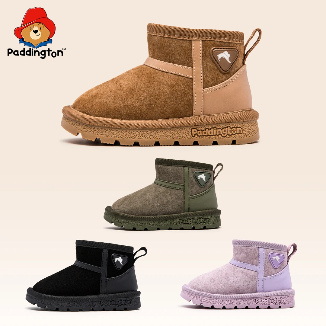 帕丁顿熊冬季靴子宝宝男童女童雪地靴森系休闲风冬鞋防滑pd888