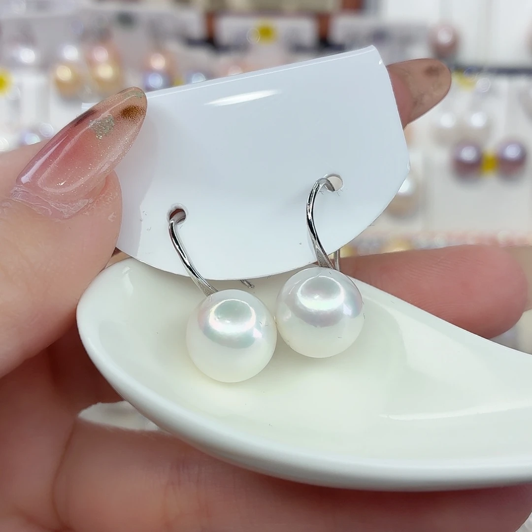 淡水珍珠耳饰银S925镶嵌