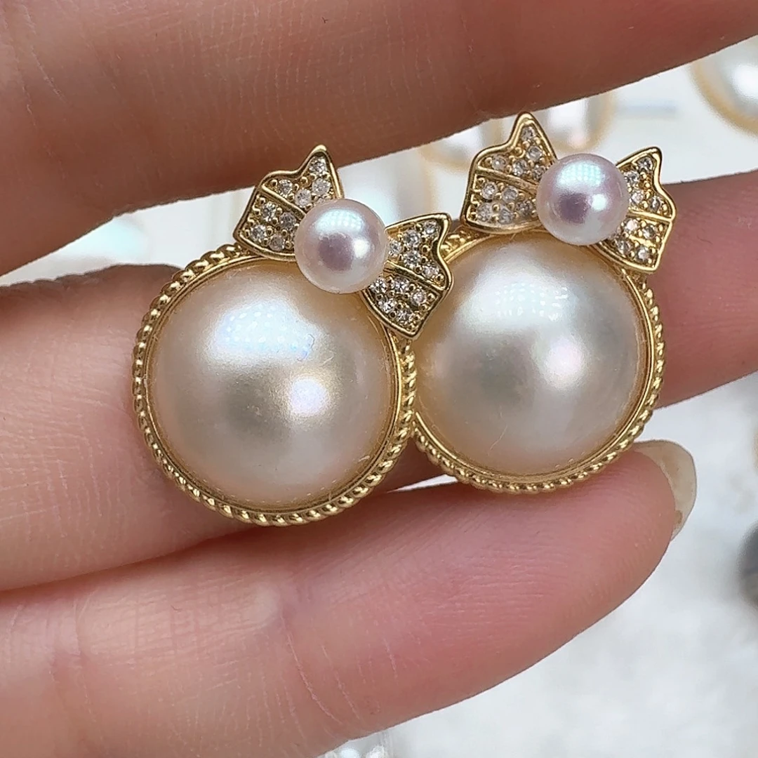 耳饰拼合珍珠（马贝珠）未镶嵌