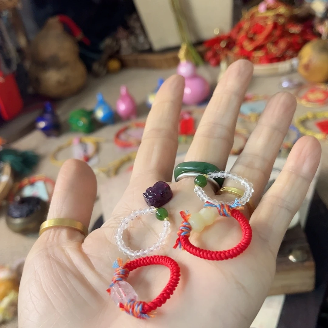 手工编绳戒指金刚结