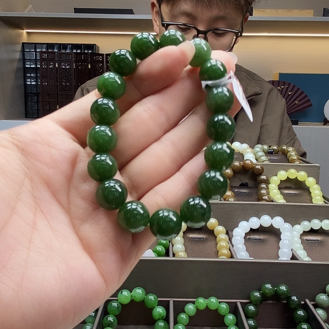 和田玉未镶嵌手串12碧玉