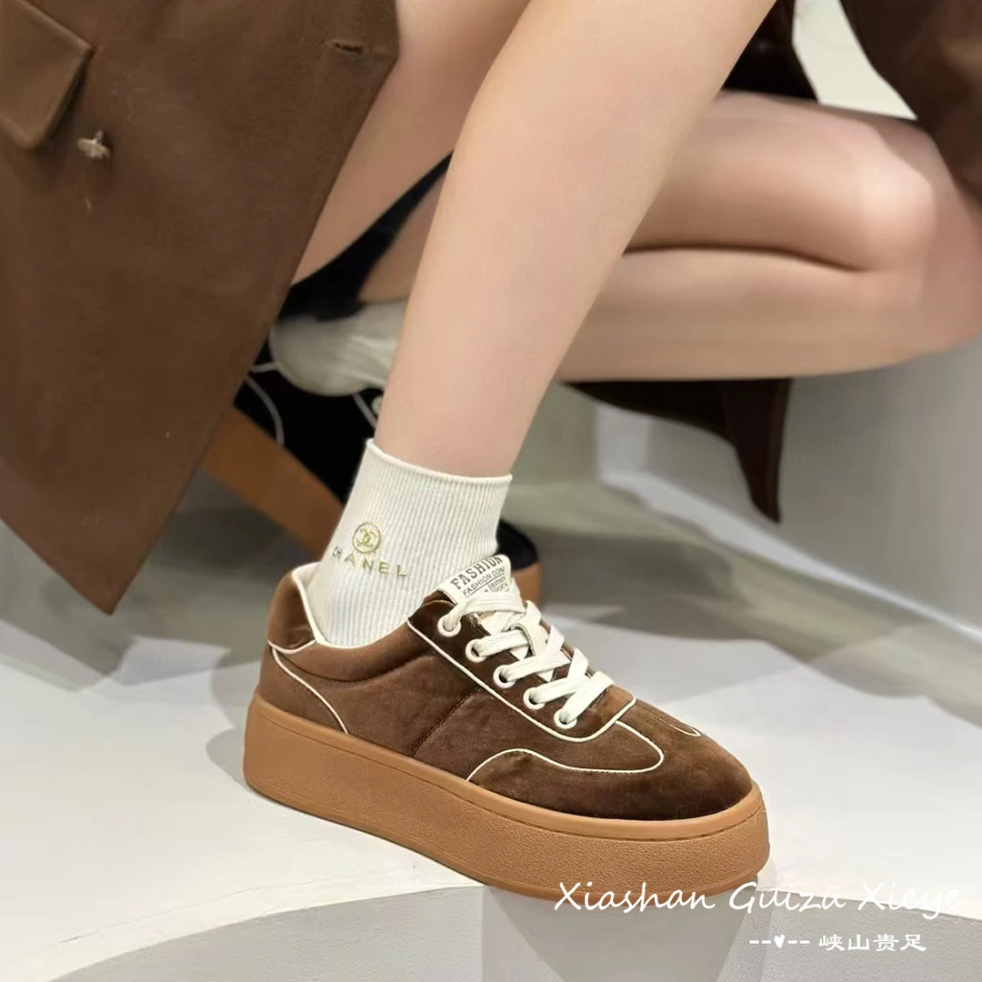 特惠 2024秋冬水芙蓉高级感厚底欧版松糕鞋 6-1688