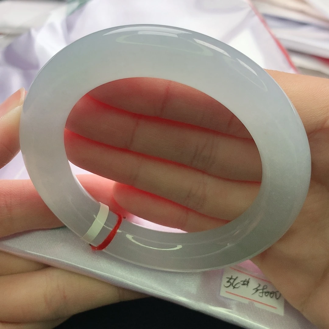 翡翠未镶嵌手镯缅甸5455胖圆