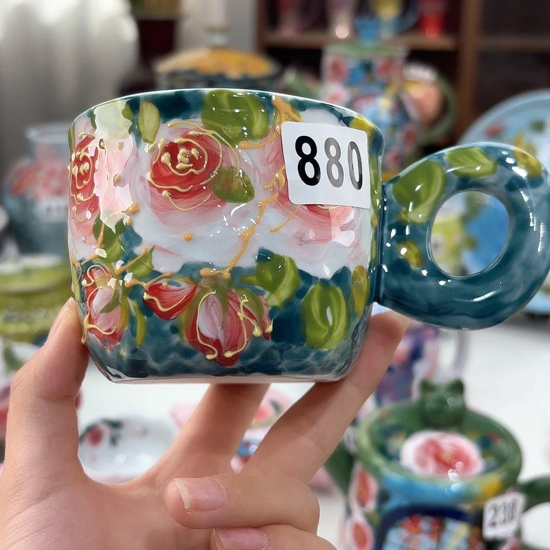 景德镇手绘高温釉下彩陶瓷茶具