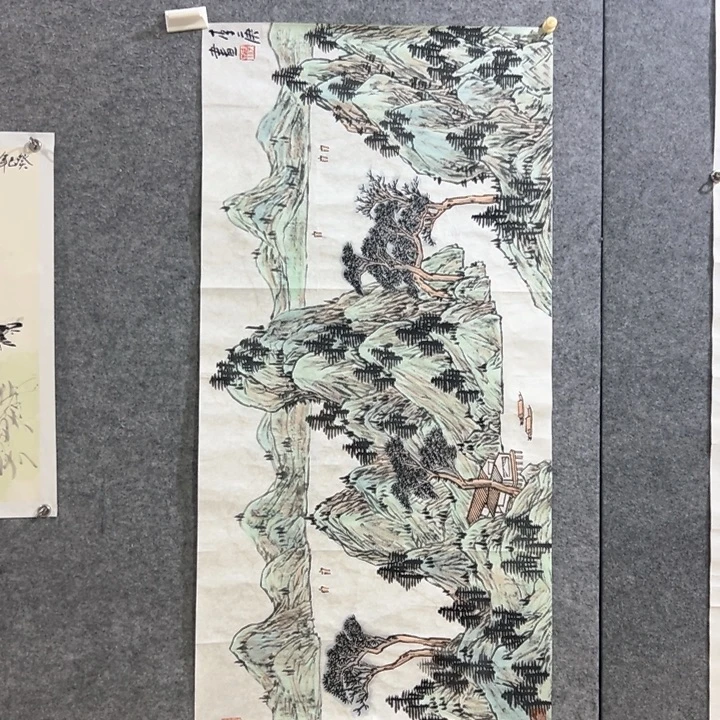 普***凡国画李庚老师四尺山水