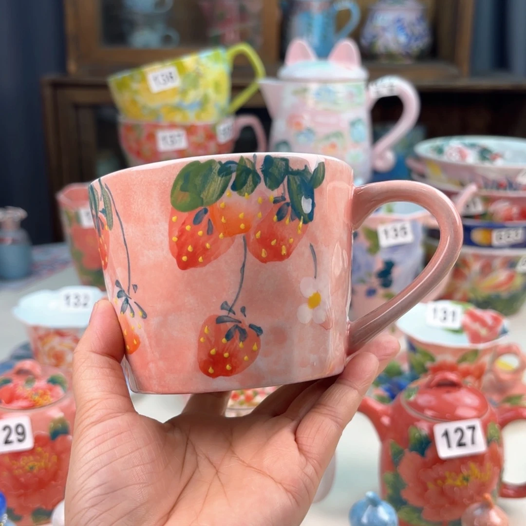 景德镇手绘高温釉下彩陶瓷茶具