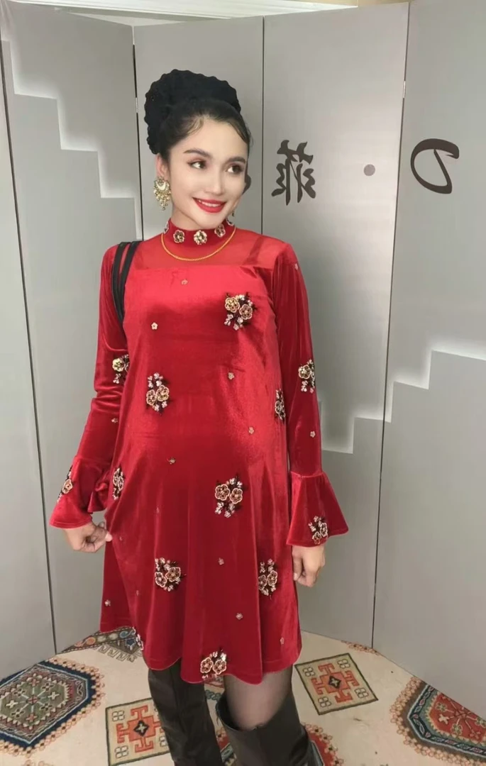 孕妇秋冬季连衣裙，孕妇短裙，法式风孕妇装，孕妇连衣裙