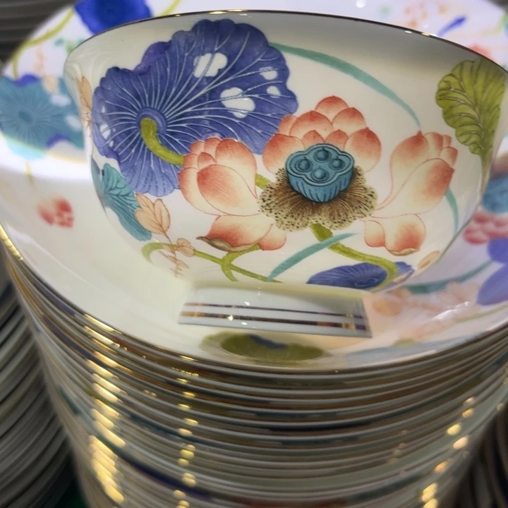 瓷片荷塘腕六个4.5